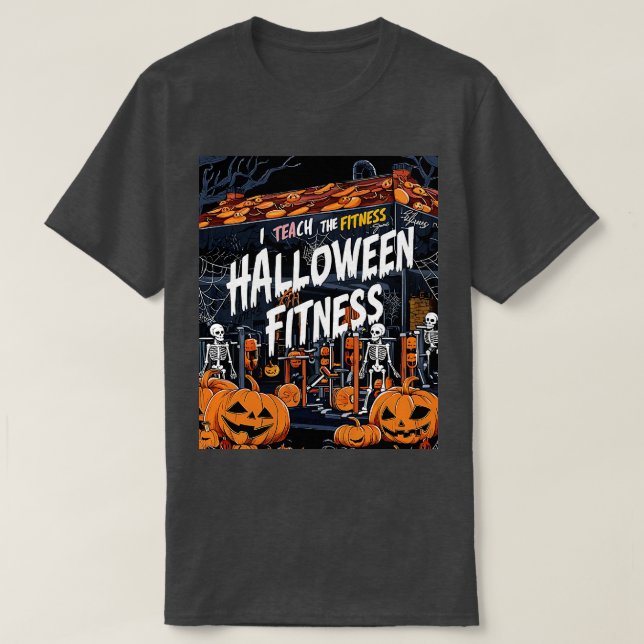 Pumpkin halloween gym funny halloween fitness T-Shirt (Design Front)