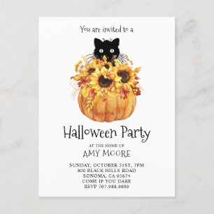 Pumpkin Halloween Invitation Postcard