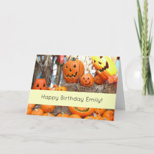 Pumpkin halloween jack o lantern orange pumpkins card