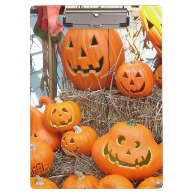 Pumpkin halloween jack o lantern orange pumpkins clipboard (Front)