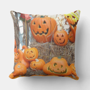 Pumpkin halloween jack o lantern orange pumpkins cushion