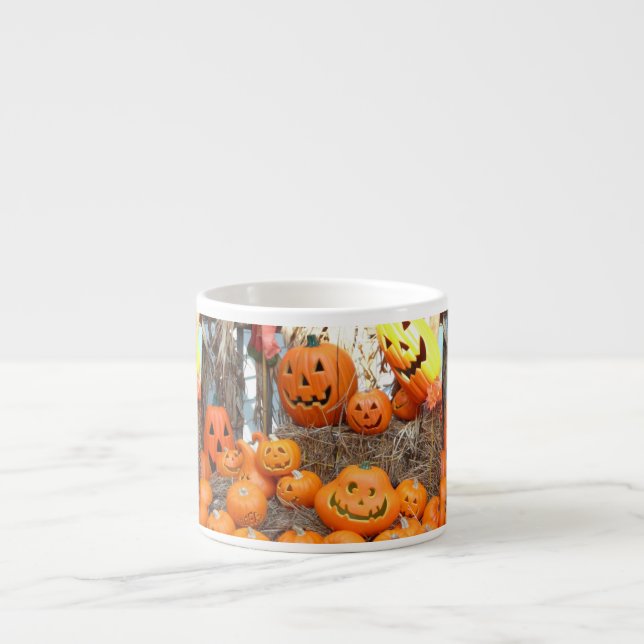 Pumpkin halloween jack o lantern orange pumpkins espresso cup (Front)