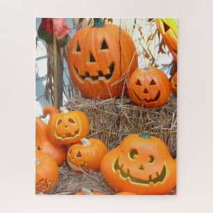 Pumpkin halloween jack o lantern orange pumpkins jigsaw puzzle