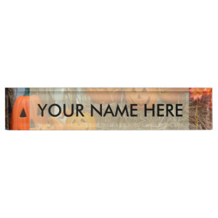 Pumpkin halloween jack o lantern orange pumpkins nameplate