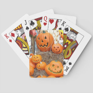 Pumpkin halloween jack o lantern orange pumpkins playing cards