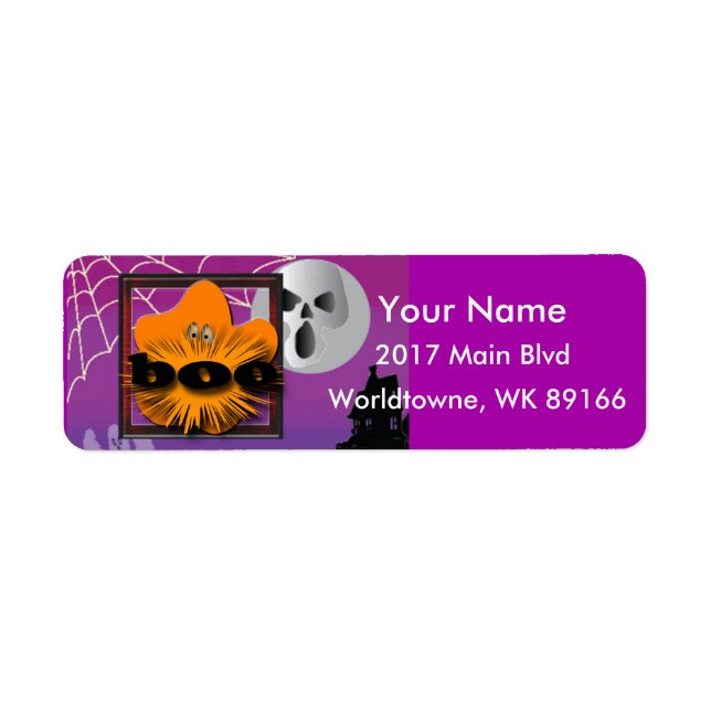 Pumpkin Halloween moon Return Address Label (Front)