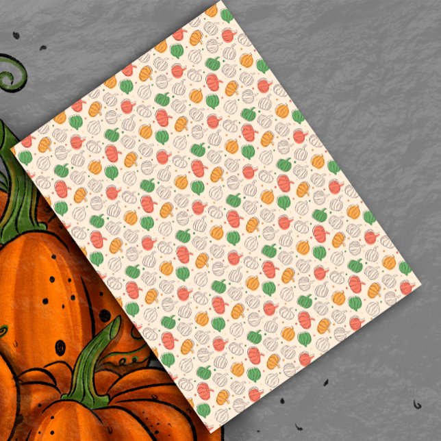 Pumpkin Halloween orange yellow green Tissue Paper (Creator Uploaded)