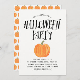 Pumpkin Halloween Party Invitation
