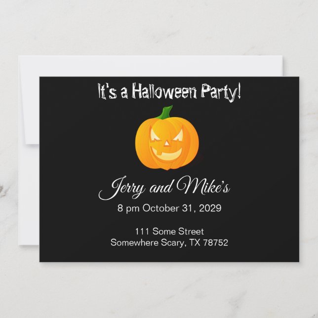 Pumpkin Halloween Party Invitations (Front)