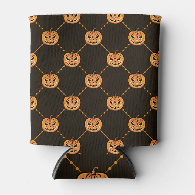 Pumpkin Halloween party theme. Can Cooler (Front)