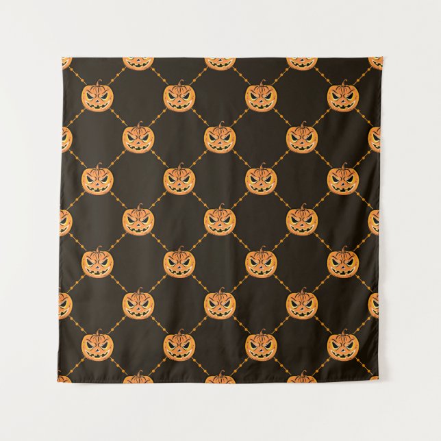Pumpkin Halloween party theme. Tapestry (Front)