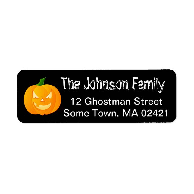 Pumpkin Halloween Personalised Address Labels (Front)