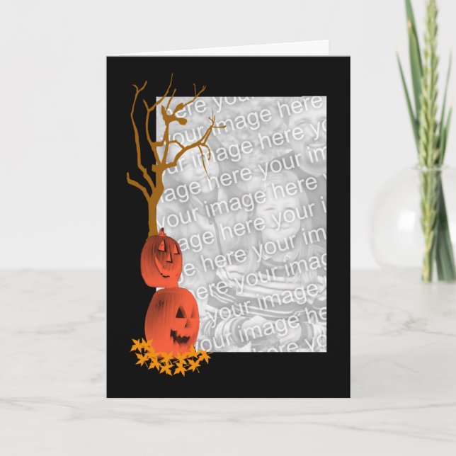 Pumpkin Halloween Photo Greeting Card (Front)