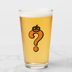 Pumpkin Halloween Question Mark Glass