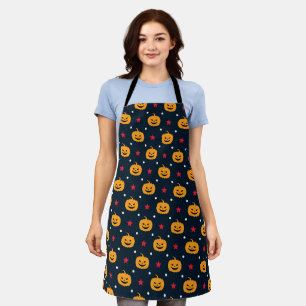 Pumpkin Halloween Seamless Pattern Apron