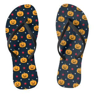 Pumpkin Halloween Seamless Pattern Thongs
