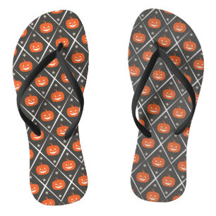 Pumpkin Halloween Seamless Pattern Thongs