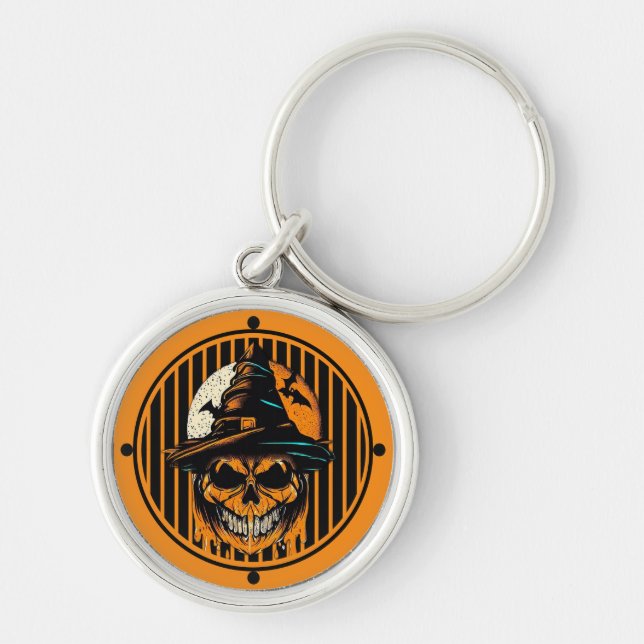 pumpkin/Halloween/skull/spooky  Key Ring (Front)
