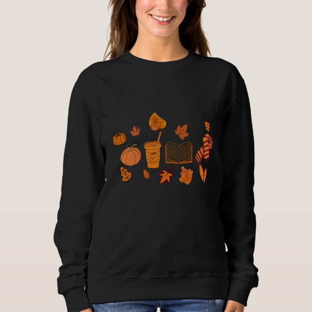 Pumpkin Halloween Sweatshirt Fall Cosy Spooky Vibe (Front)