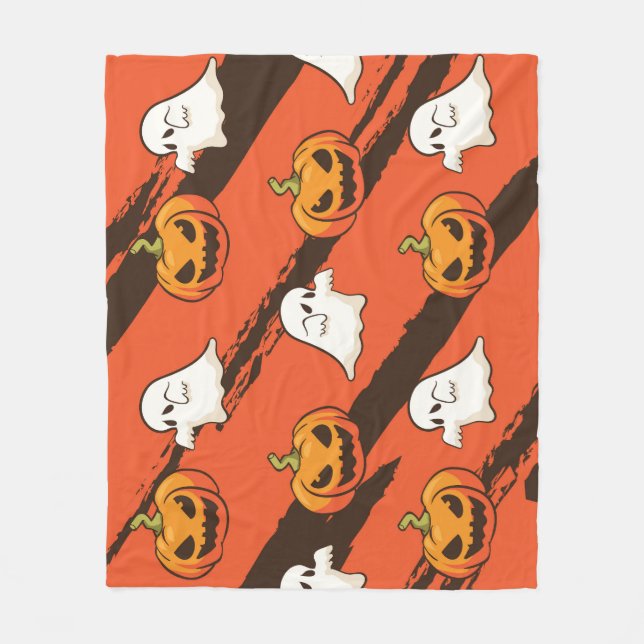 Pumpkin Halloween theme, seamless pattern. Fleece Blanket (Front)