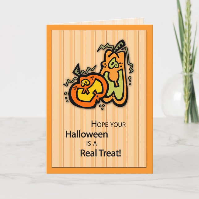 Pumpkin Halloween Treat Card (Front)