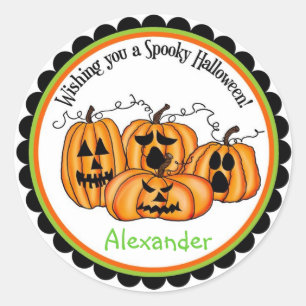 Pumpkin Halloween Treat Stickers