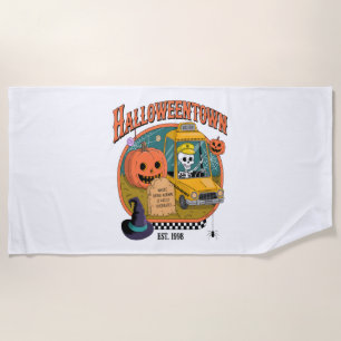 Pumpkin Halloweentown University Beach Towel