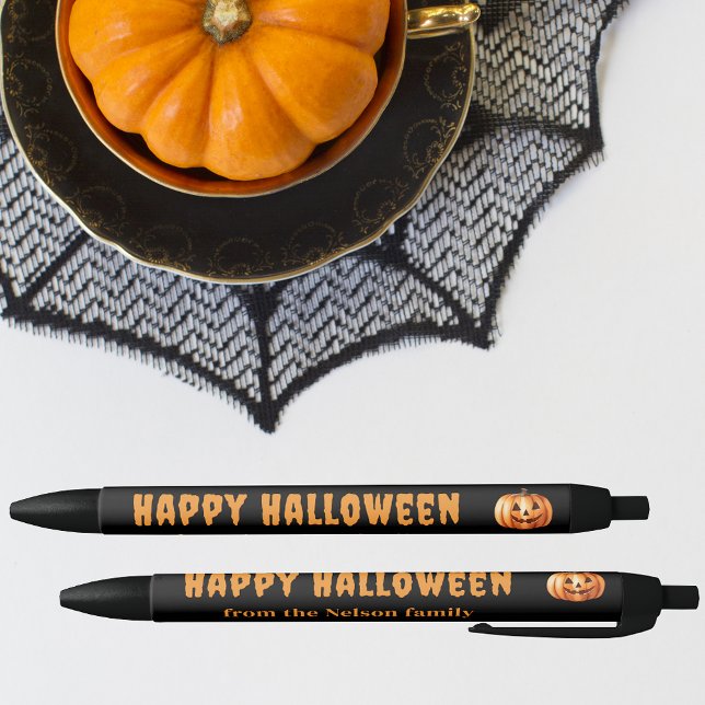 Pumpkin Happy Halloween Treat Personalised Pen (🎃 Scribble in Style: Personalized Pumpkin Charm Pen! 🍬)