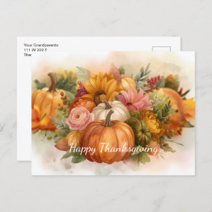 Pumpkin Harvest Fall Colors  Holiday Postcard