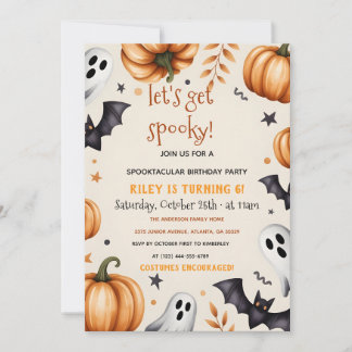 Pumpkin Harvest Halloween Birthday Invitation