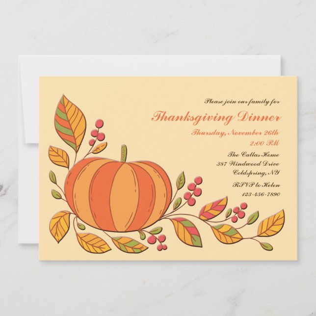 Pumpkin Harvest Invitation (Front)