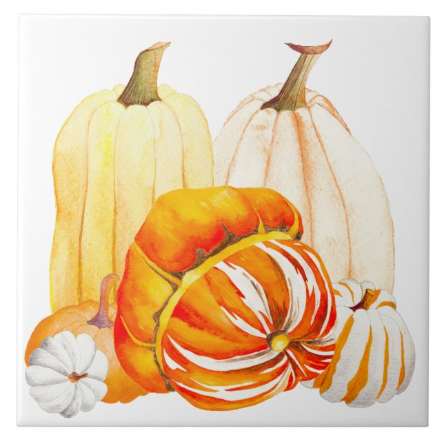 Pumpkin Harvest on a Ceramic Tile (O) (Front)