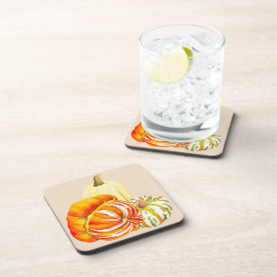 Pumpkin Harvest on a Coaster Set