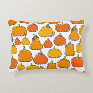 Pumpkin harvest seamless pattern. Season ripe oran Decorative Cushion