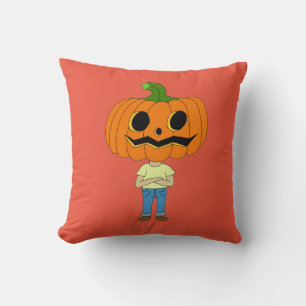 pumpkin head chibi boy cushion