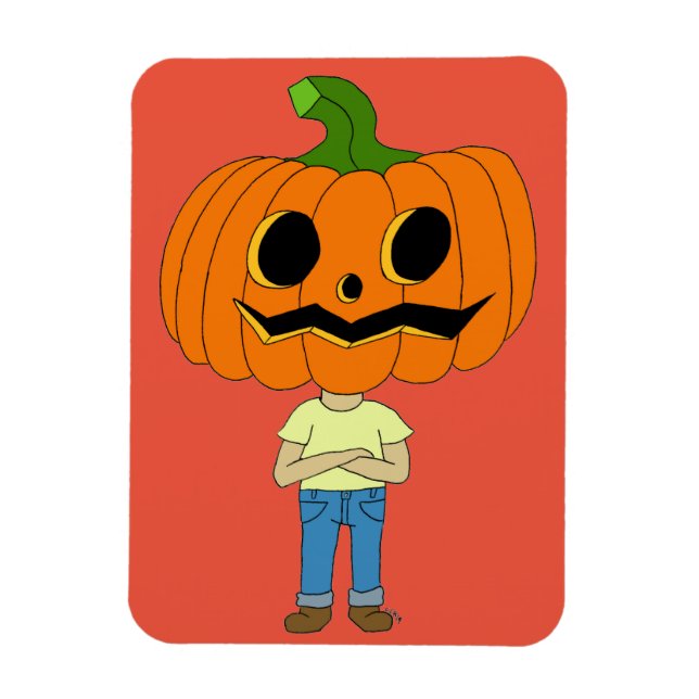 pumpkin head chibi boy     magnet (Vertical)
