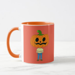 pumpkin head chibi boy    mug