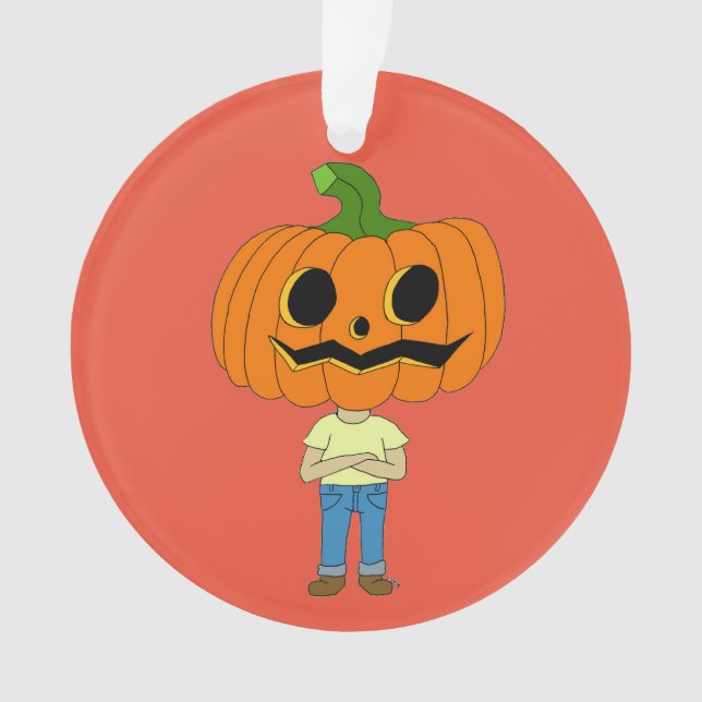pumpkin head chibi boy    ornament (Front)