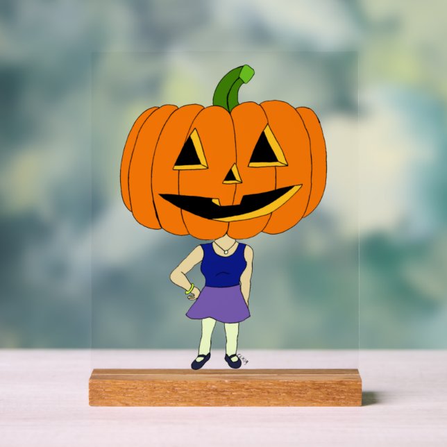 pumpkin head chibi girl  acrylic sign (Neutral)