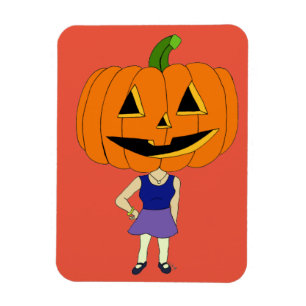 pumpkin head chibi girl    magnet