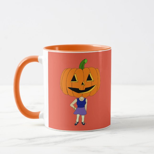 pumpkin head chibi girl   mug (Left)