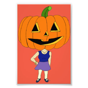 pumpkin head chibi girl  photo print