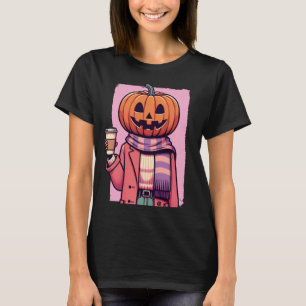 Pumpkin Head Coffee Pastel Goth T-Shirt