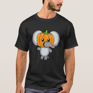 Pumpkin Head Elephant Costume Cute Easy Halloween T-Shirt