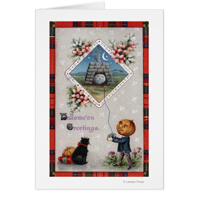 Pumpkin Head Flying a Kite in a Chimney (Front)