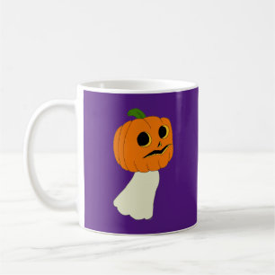 Pumpkin head ghost coffee mug