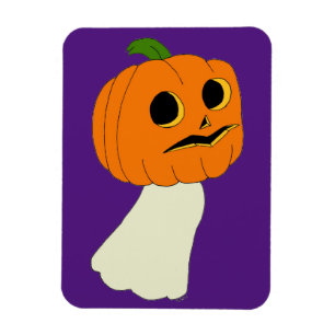 Pumpkin head ghost magnet
