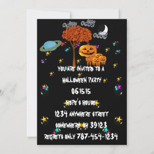 Pumpkin Head Halloween Party Invitations