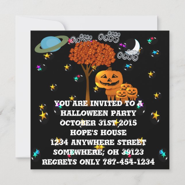 Pumpkin Head Halloween Party Invitations (Front)