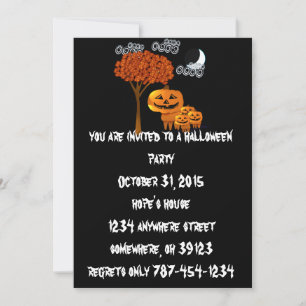 Pumpkin Head Halloween Party Invitations